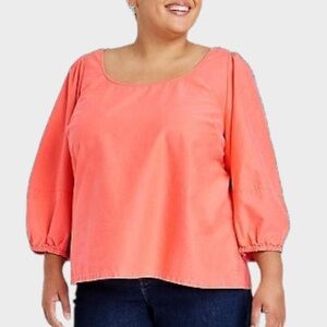 AVA & VIV NWT Coral Long Sleeved Top